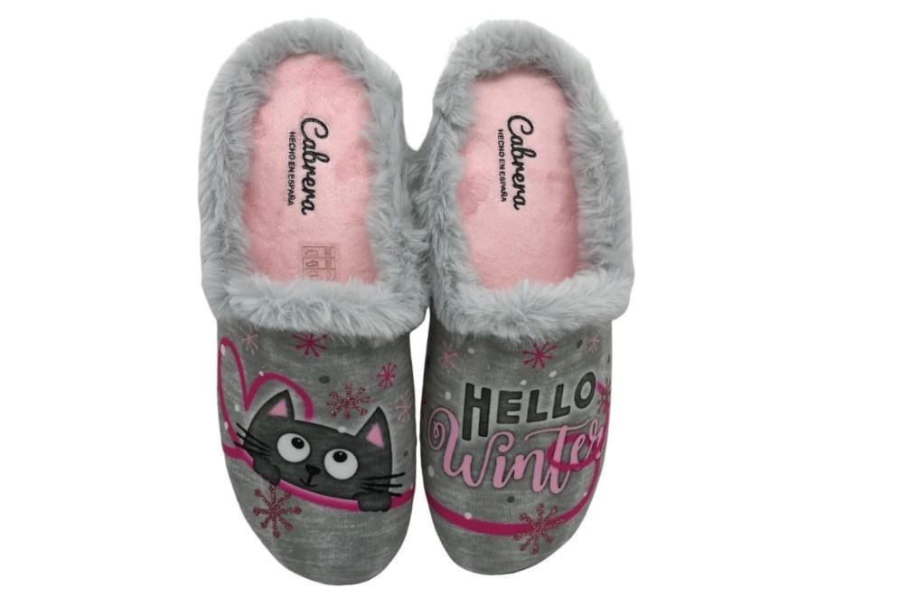 Zapatillas de casa Cabrera 3157 en gris para mujer