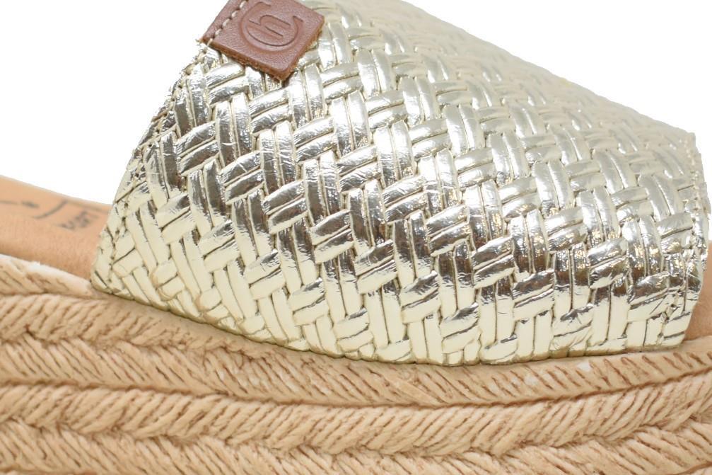 Zuecos con cuña Chamby 414 en platino para mujer