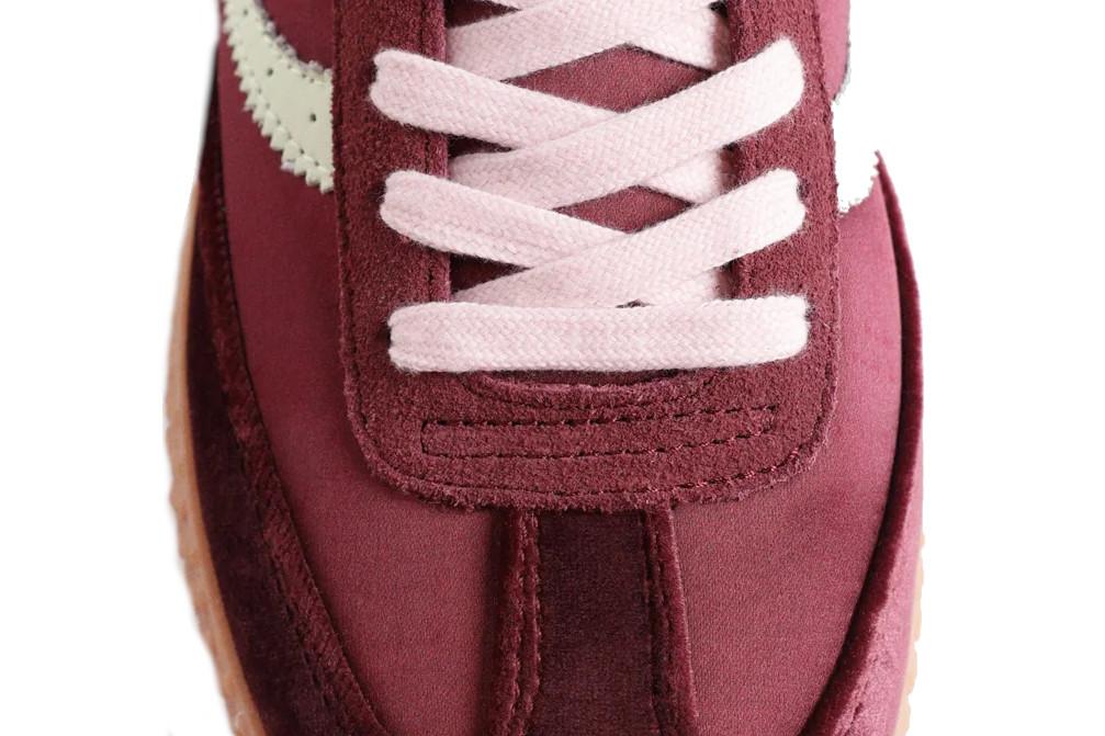 Zapatillas deportivas Gioseppo 8066 de Piel y Satén Burdeos para mujer