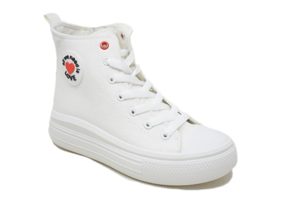 Zapatillas de lona W0308 en blanco para mujer