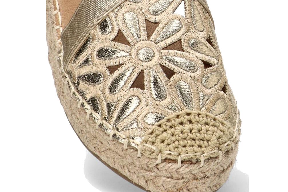 Alpargata de Cuña Media ARMONY 20039 Oro para Mujer Elegante y Cómoda