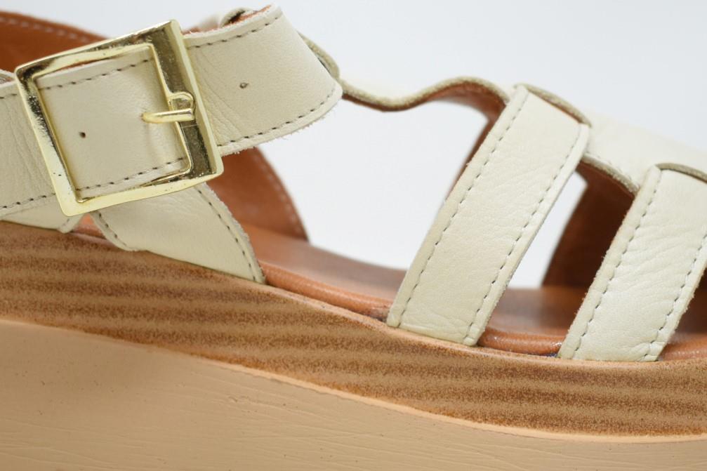 Sandalias cangrejeras TOP3 20634 para mujer en beige