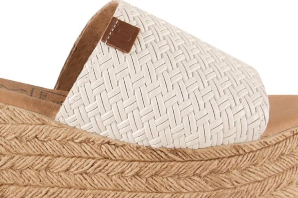 Zuecos con cuña Chamby 414 en blanco para mujer