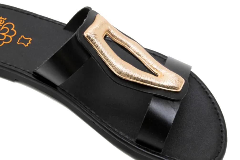 Sandalias Planas Porronet Aleida Mujer Piel Negro