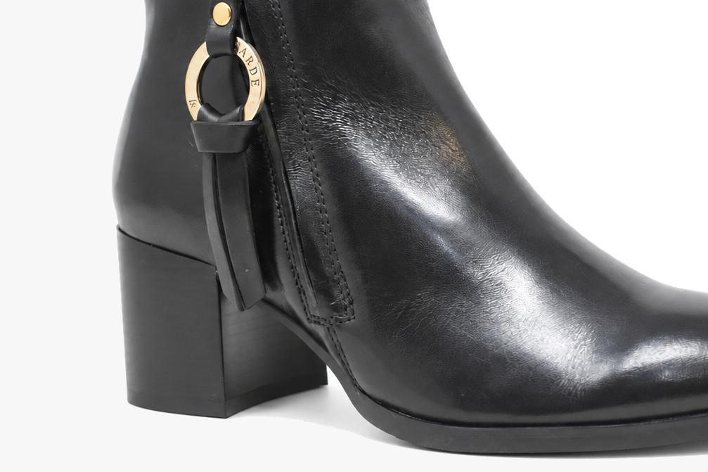 Botines de piel negros con tacón de bloque Regarde le Ciel Taylor-01 para mujer