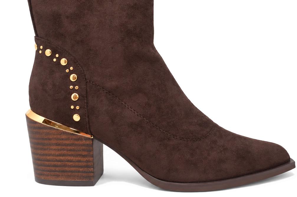 Botines cowboy Alma en Pena I2653004C de ante marrón chocolate
