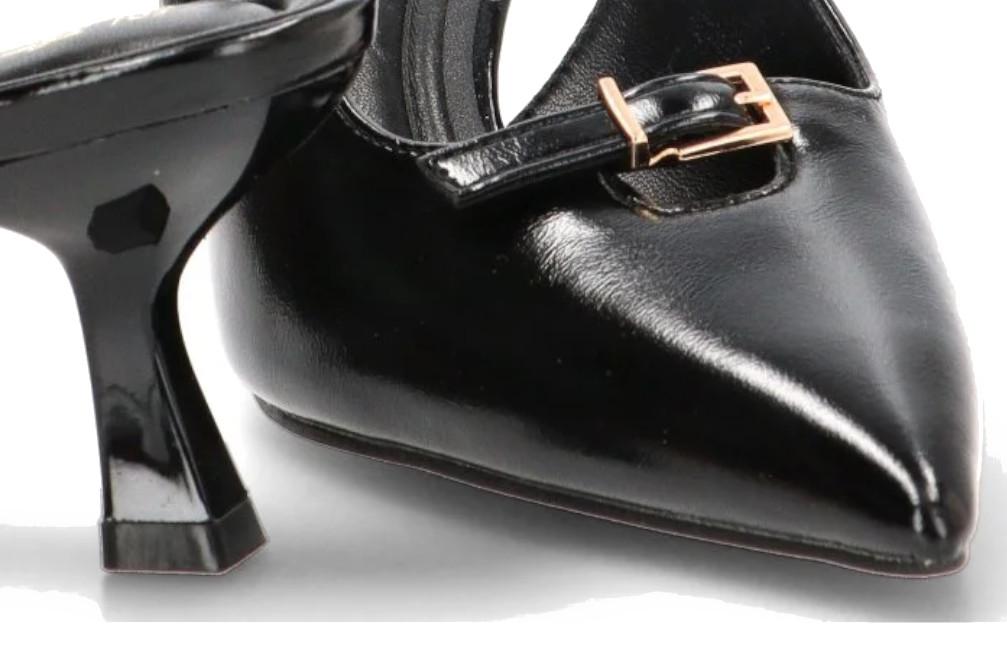 Zapatos destalonados de tacón medio Etika Bossa 63327 negros con lazo - Zapatos de fiesta
