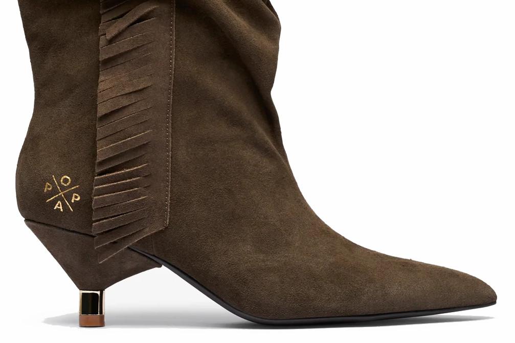 Botas de piel Popa Takayama BS41803 marrones con flecos