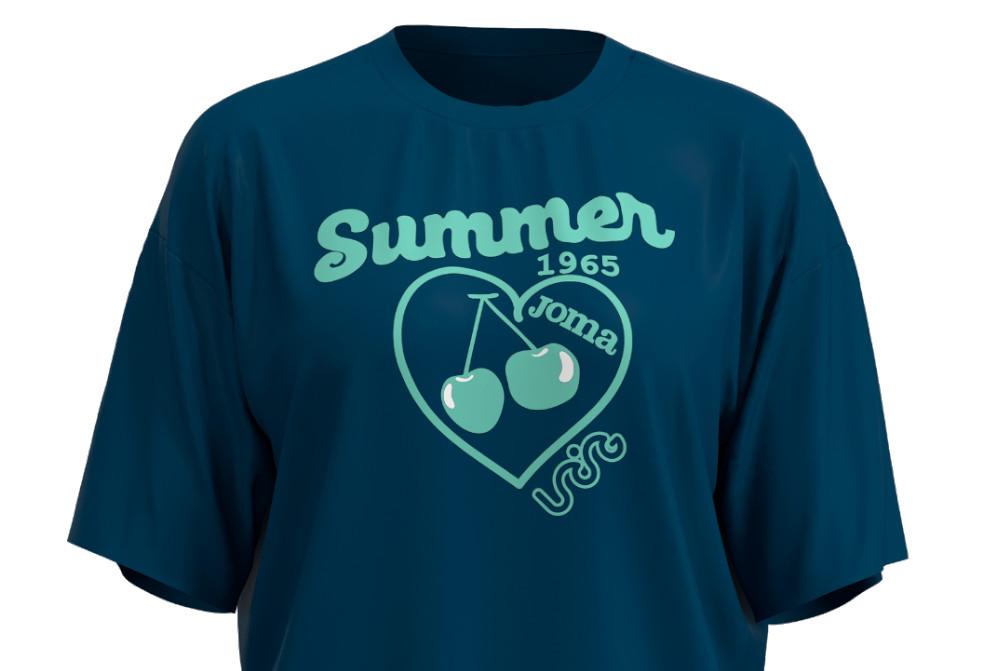 Camiseta de Manga Corta Joma Casual Natación 902714 Azul Royal para Mujer