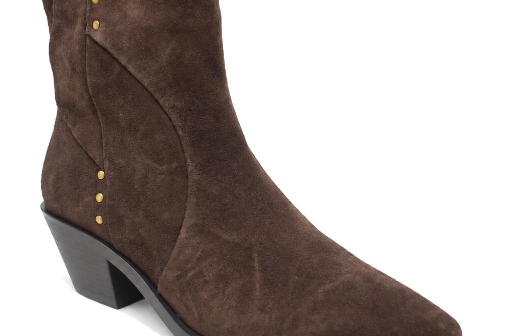 Botines de ante marrón oscuro estilo western Regarde le Ciel Helly-01 para mujer