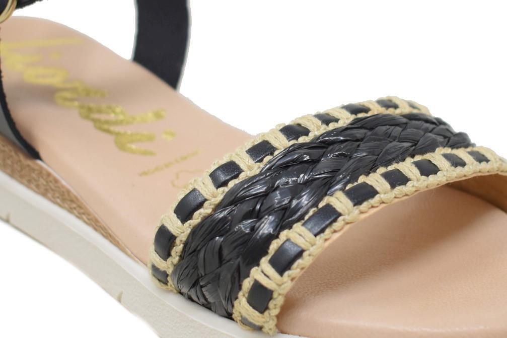 Sandalias planas Fiordi 153 en negro para mujer
