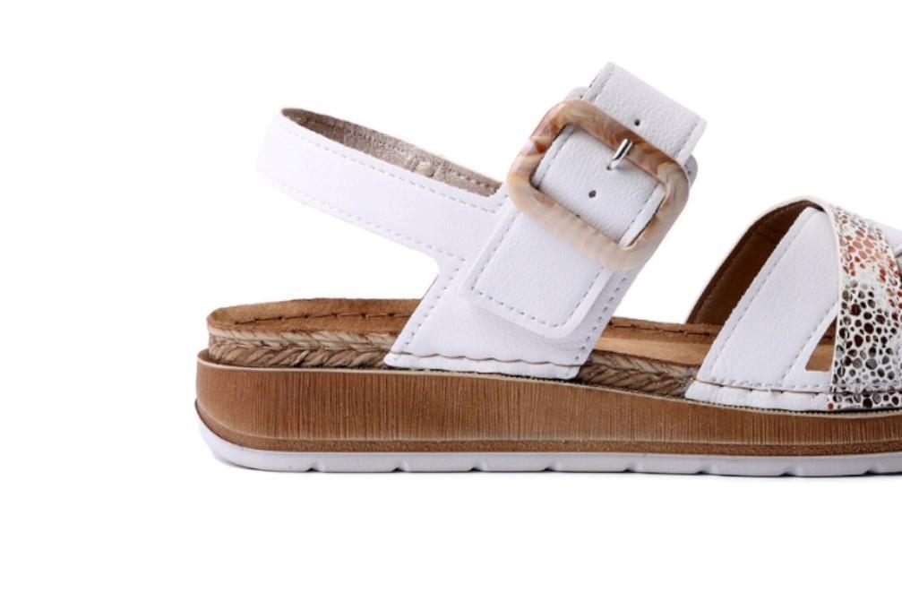 Sandalias planas cómodas inblu GS000056 en blanco