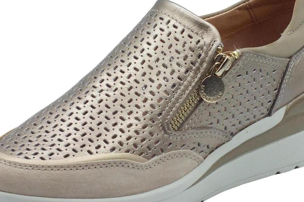 Zapatillas deportivas Stonefly  CREAM 50 LAMINATED en oro para mujer