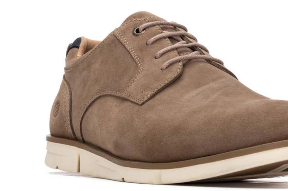 Zapato con cordones Carmela 163901 en taupe| Zapato Casual de Serraje con Suela Antideslizante y Plantilla Extraíble