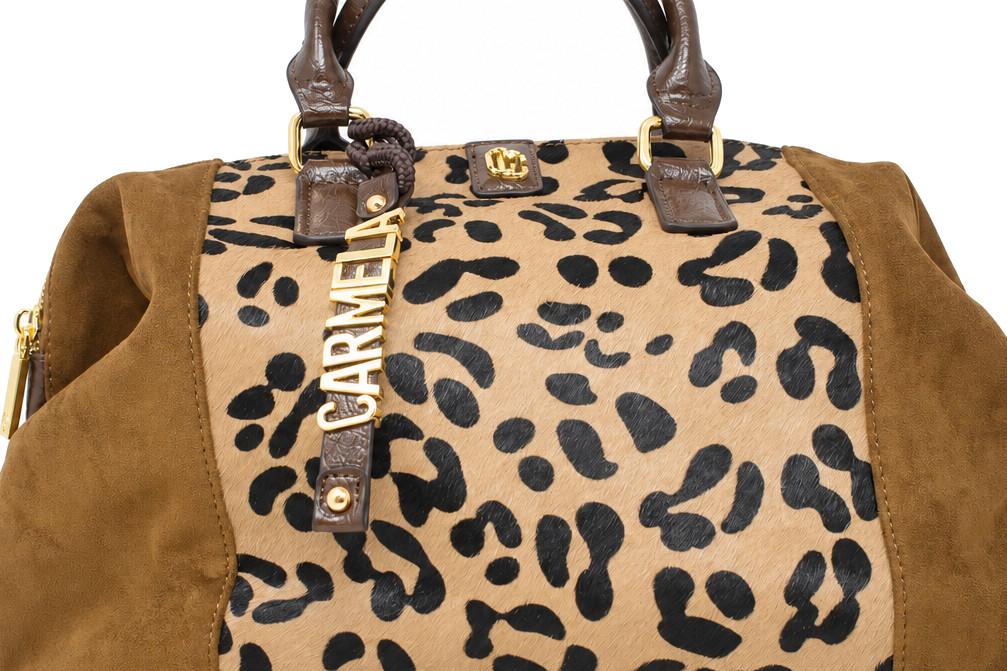 Bolso shopper Carmela 186253 en taupe para mujer de Serraje con Print Animal