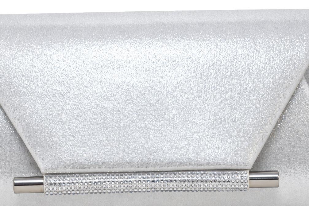 Cartera de fiesta Menbur BMB38 plata con pedrería