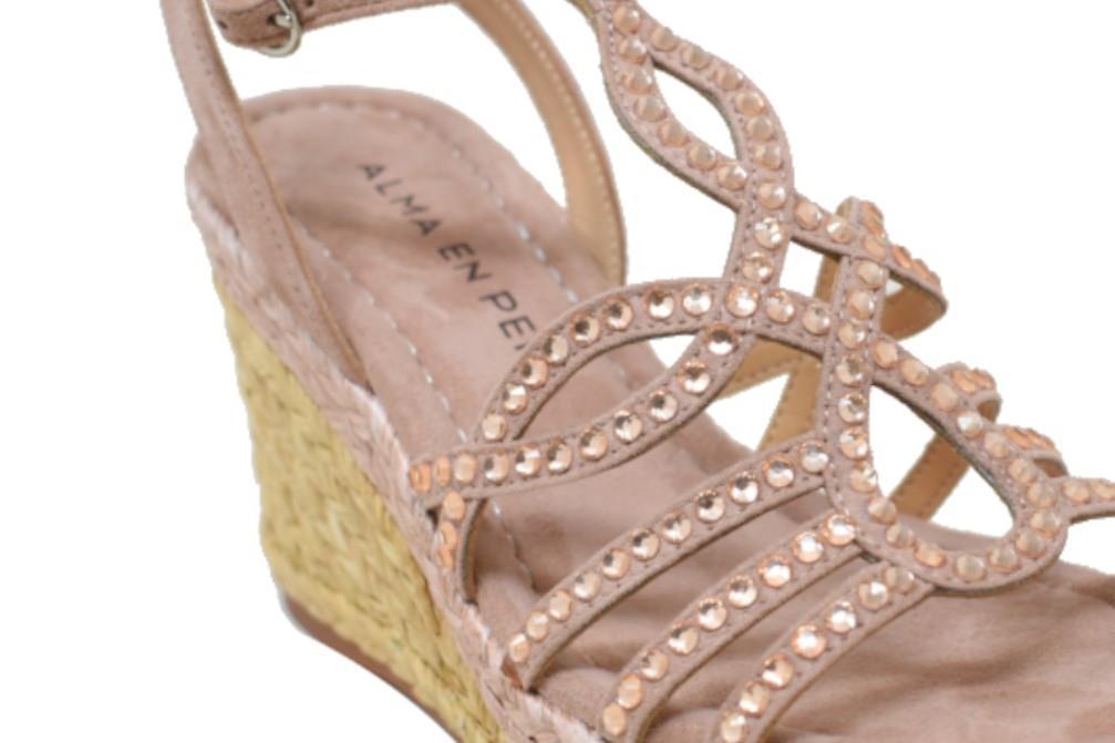 Sandalia con cuña Alma en Pena V2551292 en rosa para mujer