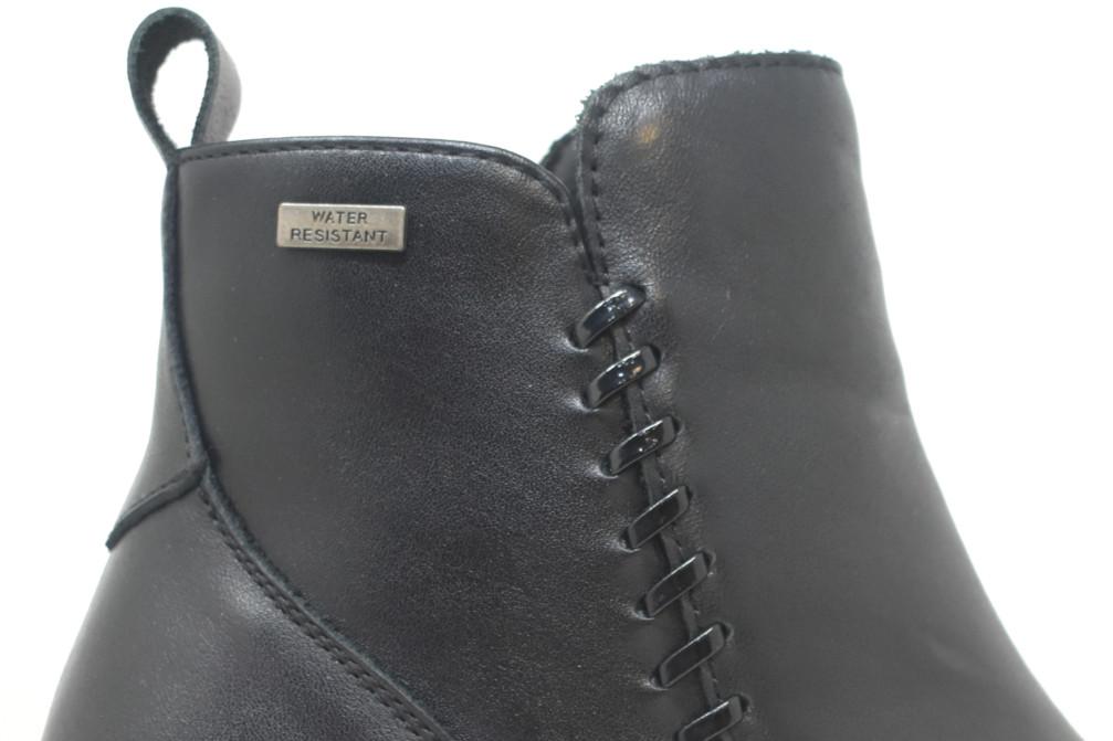 Botines de piel Kangaroos Bonaventure B776-11 negros con tacón bajo para mujer