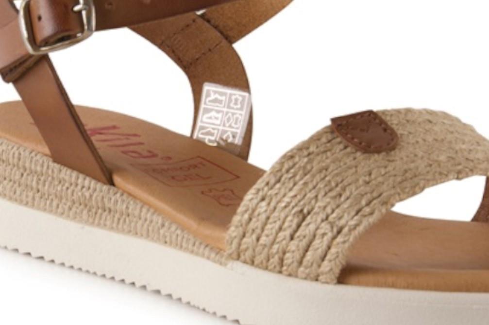 Sandalias con cuña Tekila 1263 en natural para mujer