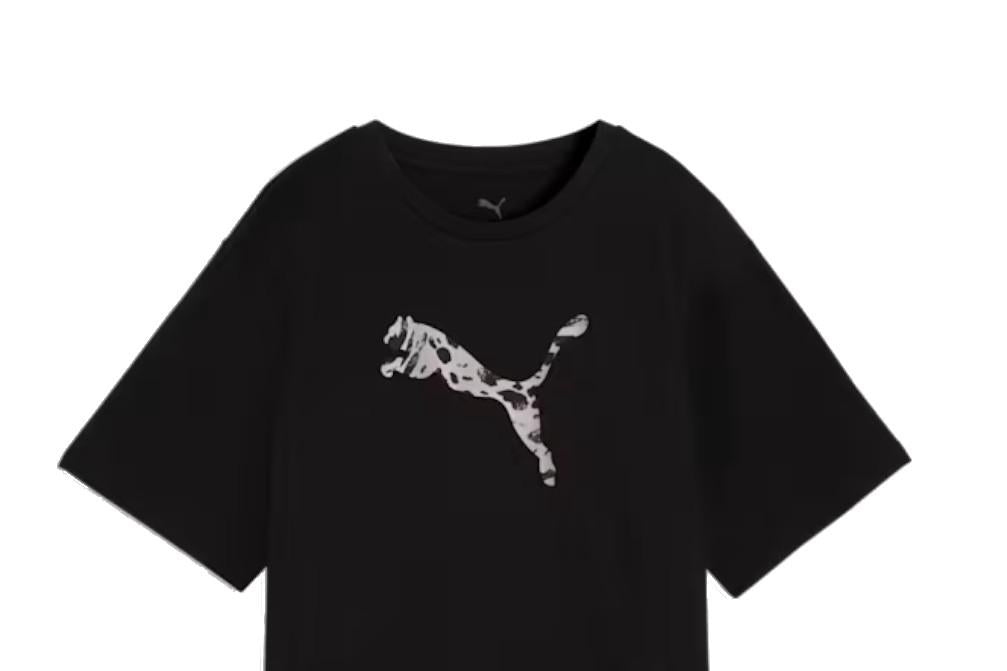 Camiseta holgada PUMA Essentials Graphics Animal para mujer negra 691821
