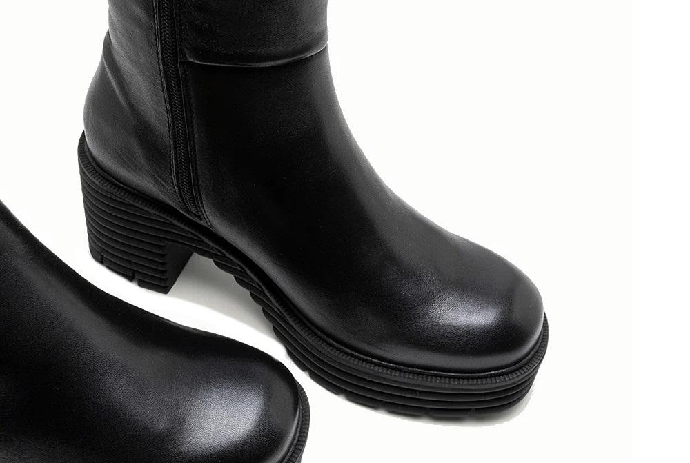 Botines de piel Porronet Sofía 4870 negros con tacón y plataforma
