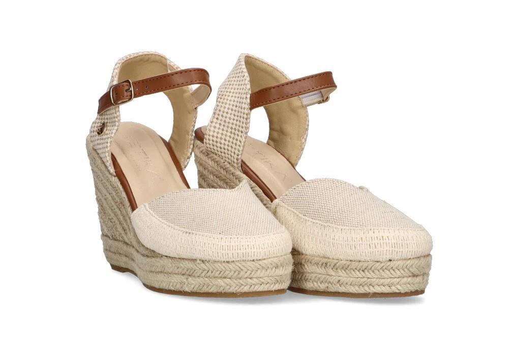Alpargatas con cuña Etika 20002 en beige para mujer