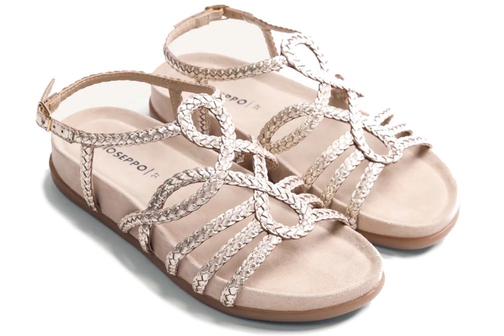 Sandalias de Piel Trenzada Gioseppo Marigat 79219 Platino para Mujer