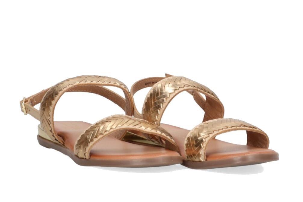 Sandalias planas Etika 10046 en oro para mujer