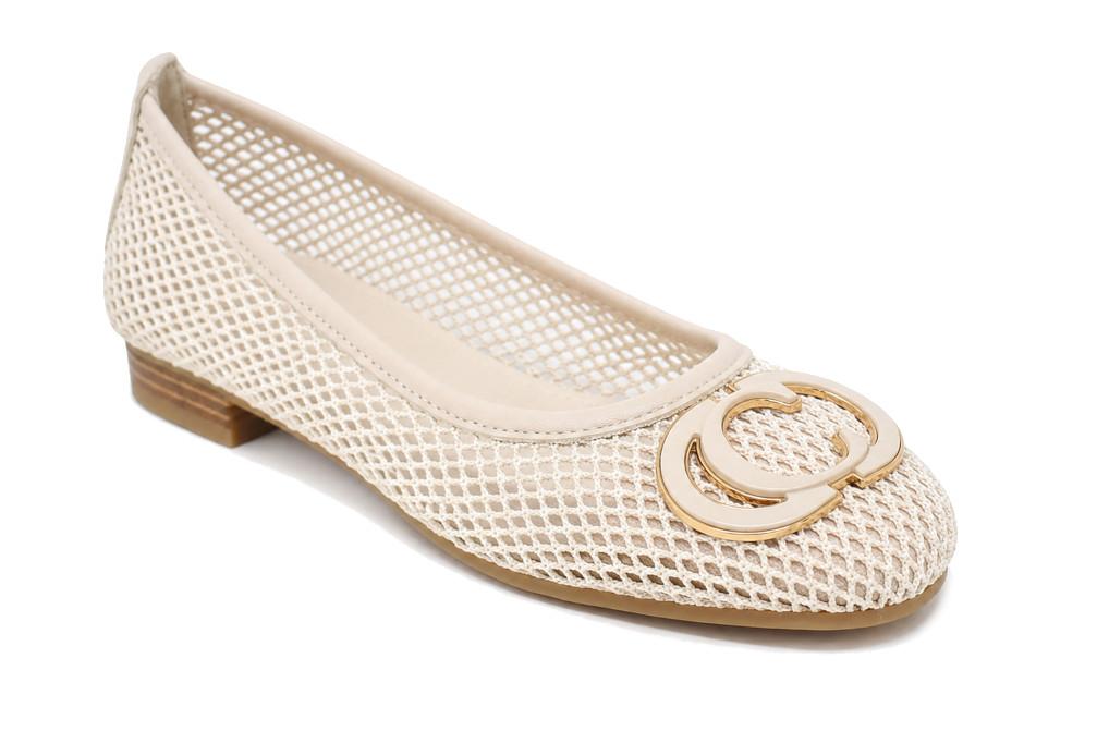 Bailarinas planas Carmela 163263 hielo con Puntera Redonda y Suela de Goma para mujer