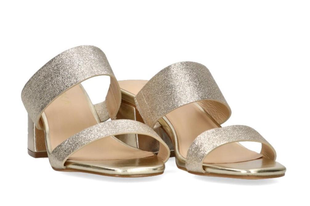 Sandalia de tacón Etika 90002 en oro para mujer
