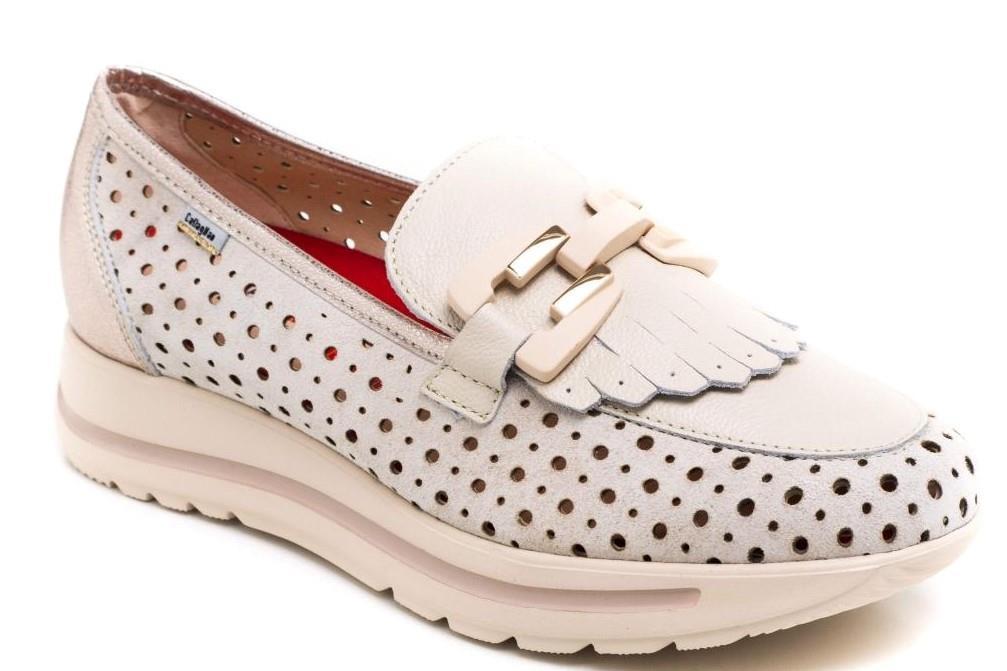 Mocasín Callaghan 40732 Pesca en marfil para mujer