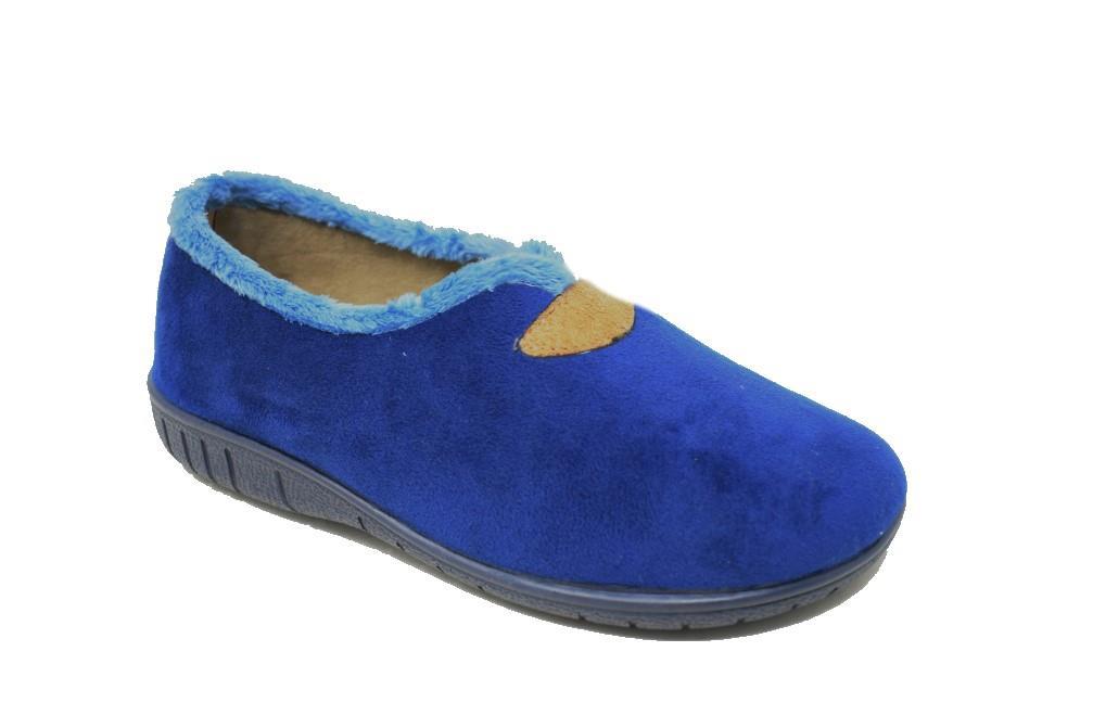 Zapatilla de casa para mujer Calusa cerrada en color azul