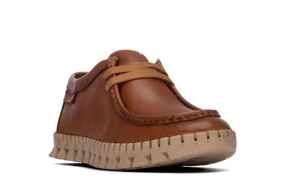 Zapatillas deportivas planas de piel para mujer Carmela 164393 camel