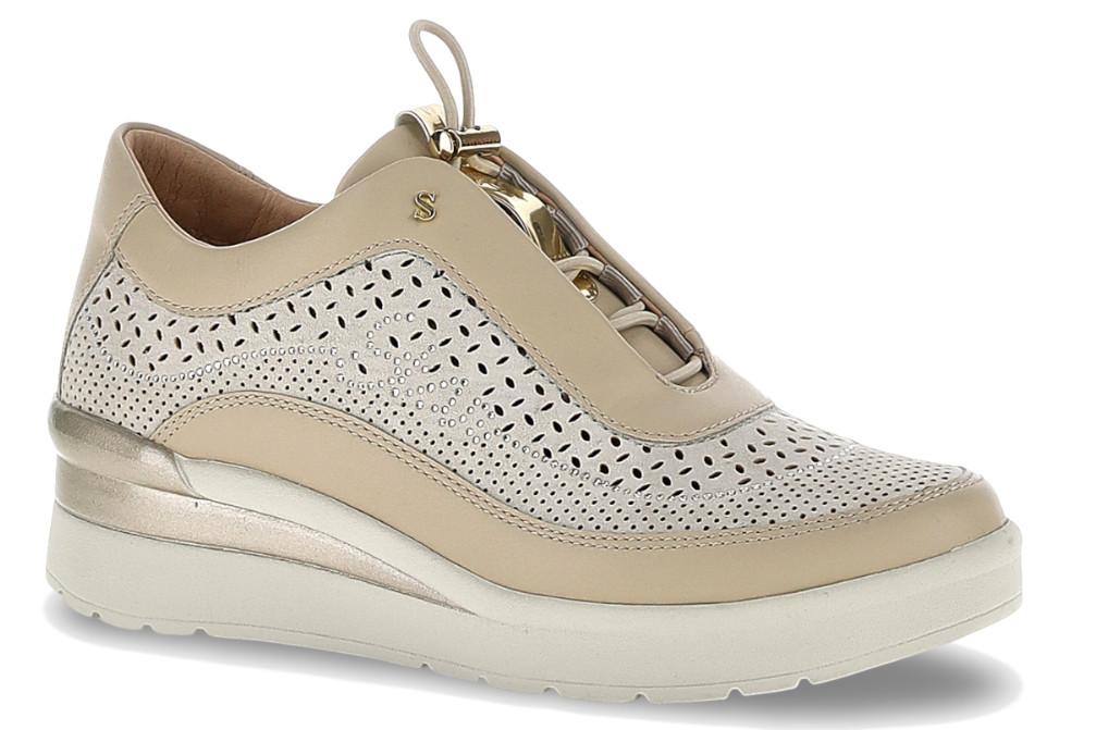 Zapatillas deportivas Stonefly 223606 en beige piel con cuña