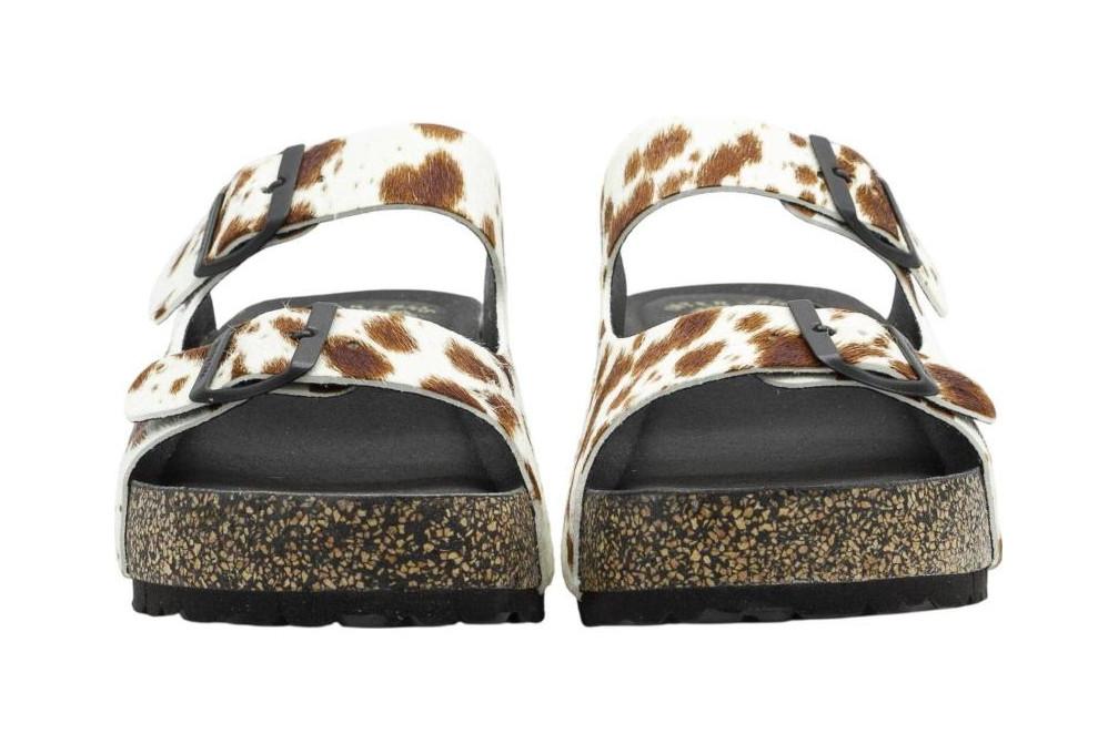 Sandalias Interbios 2000 Montana Salt Pepper para Mujer | Sandalias Bio Animal Print con Plataforma Anatómica