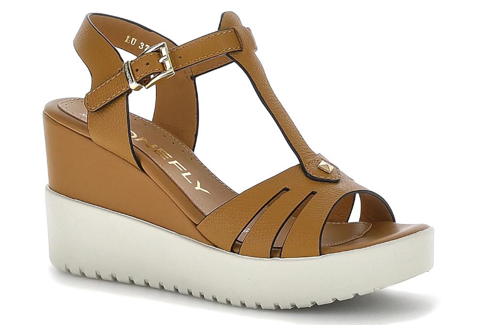 Sandalias con cuña Stonefly Ely 24 223698 en marrón claro de piel