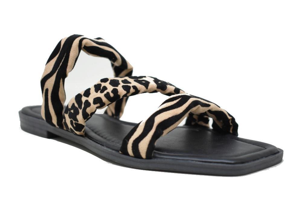 Sandalias planas Isteria 22088 animal print para mujer
