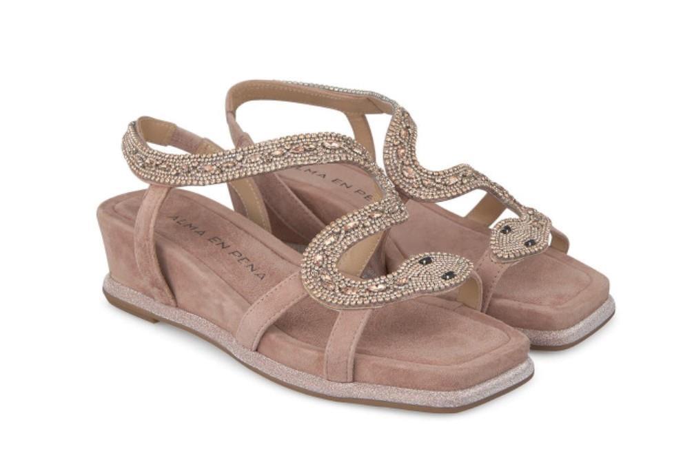 Sandalias con cuña Alma en Pena V240736 en rosa