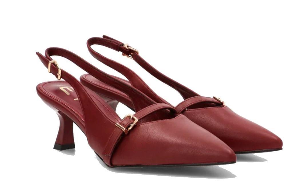 Salones destalonados Tacón Fino Celine 63304 ETIKA en color burdeos
