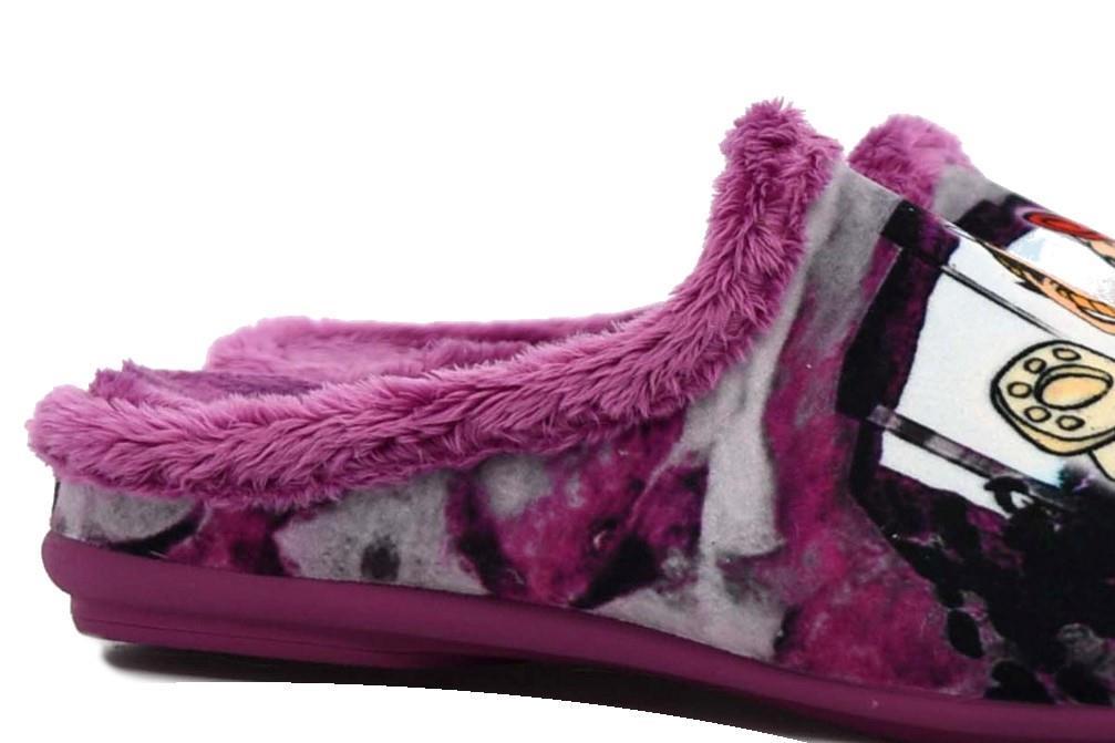 Zapatillas de casa Vulca-Bicha Betty y Vilma en color perla