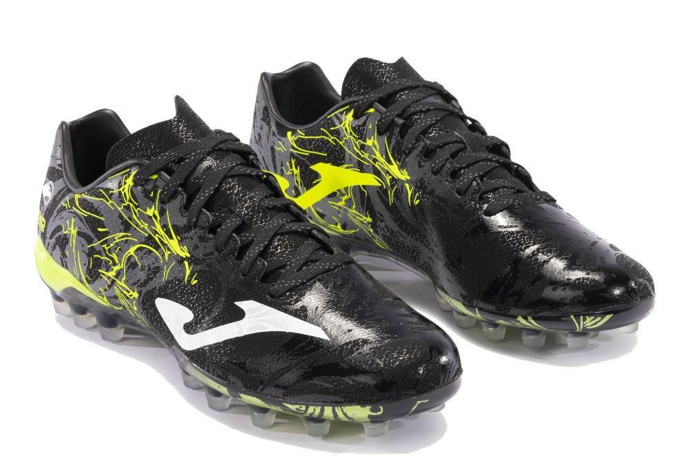 Zapatillas de fútbol Supercopa 24 césped artificial AG negro amarillo flúor