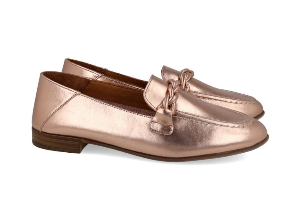 Mocasines piel bronce W&F 35-48-722 A4 para mujer