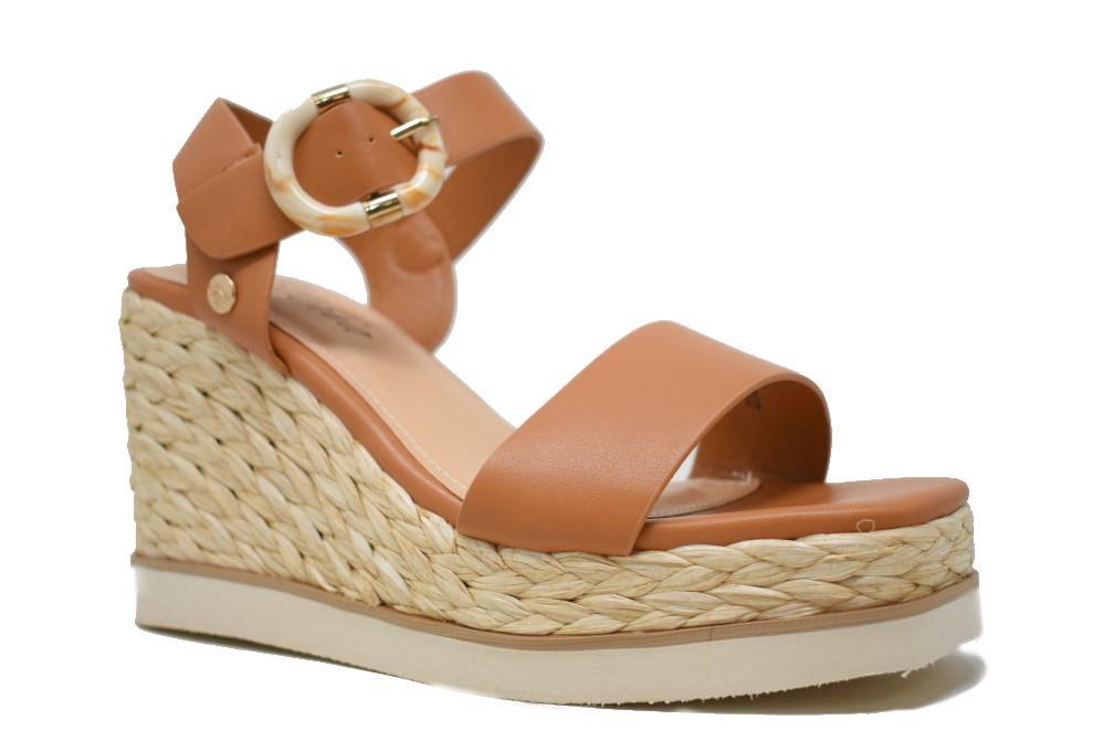 Sandalias con cuña Isteria 23073 en cuero para mujer