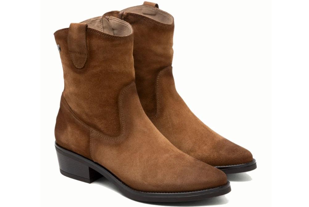 Botines cowboy de serraje Porronet Malena 4841 cuero