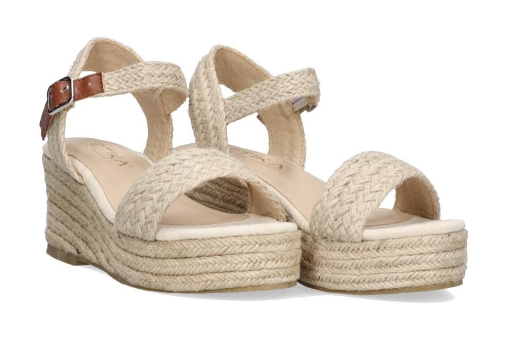 Sandalia con cuña Etika 10003 para mujer en beige