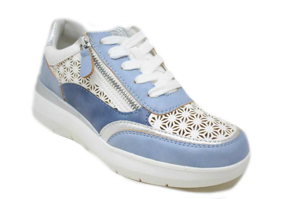 Zapatillas depotivas con cuña Maraval W0424 en azul para mujer