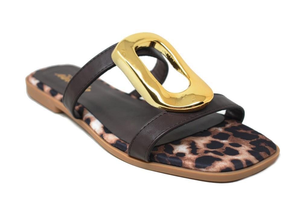 Sandalias de pala planas Isteria 25098 en moka para mujer