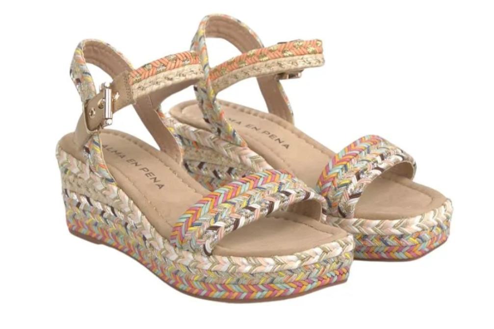 Sandalia con cuña Alma en Pena V2650900 demujer Trenzadas Esparto
