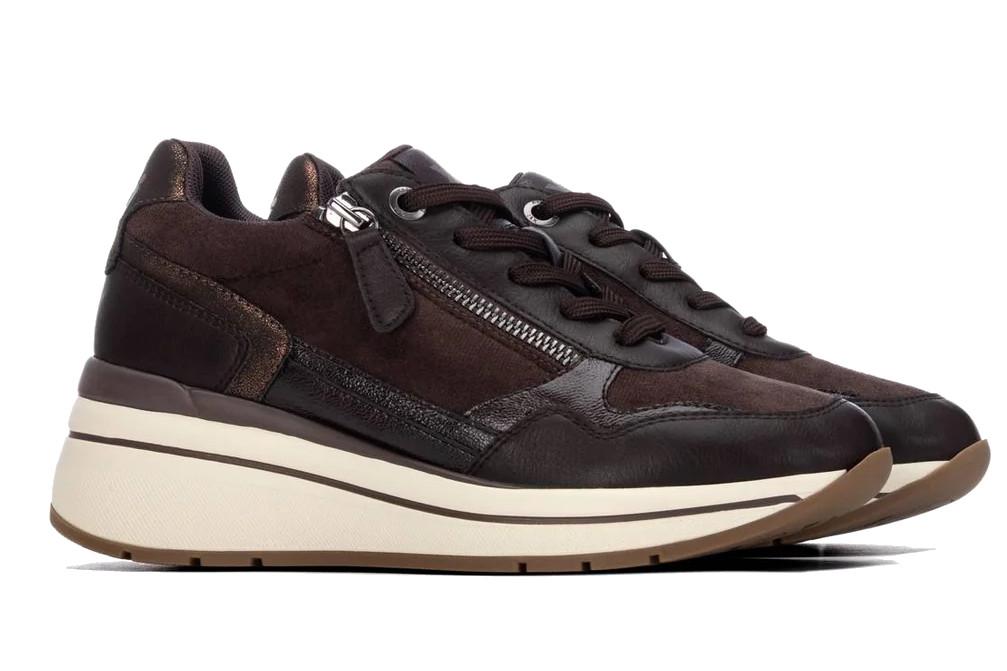 Zapatillas deportivas con cuña mujer XTI 146169 marrón