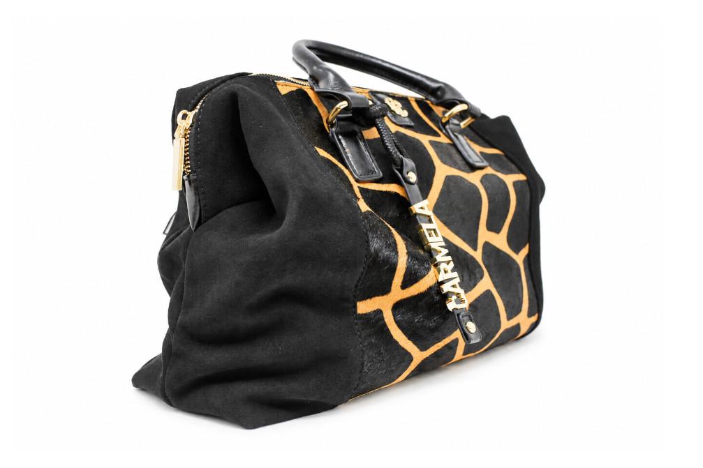 Bolso shopper Carmela 186253 en negro para mujer de Serraje con Print Animal